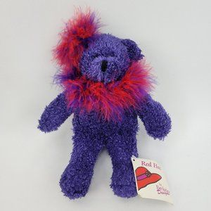 NWT Red Hat Society Purple Sparkle Plush Bear Doll